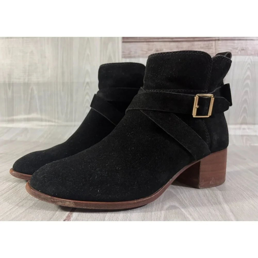 Kate Spade New York Polly suede Booties size 8.5 M color black